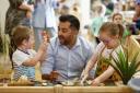 Humza Yousaf with primary children