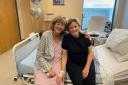 Maria and Carole at Glasgow hospital