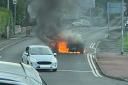 The car went on fire in Glasgow