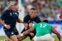 Scotland's Matt Fagerson is tackled by Ireland's Bundee Aki