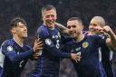 Scotland players celebrate at Hampden