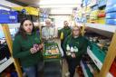 Pictured in the packing area of the warehouse of Renfrewshire Foodbank in Renfrew are from left, staff member Crystal Clayton, volunteer Annis Byrne, staff members Lochlan Forster and Julie Edmiston