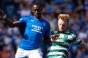 Abdallah Sima and Liam Scales in the most recent Old Firm derby