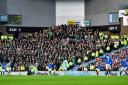 A small band of Celtic fans at Ibrox in 2018