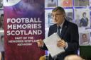 Former referee Dougie Hope began the whistle-stop tour of Scotland by meeting Glasgow Football Memories participants