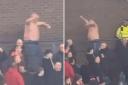 The Aberdeen fan dancing topless in the away end