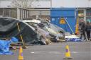 Plane 'wreckage' spotted in Glasgow car park for filming of new drama