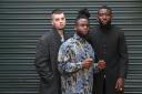 Young Father 1 SA : Young Father,  3 piece Edinburgh hip hop band..Graham 'G' Hastings, Alloysious 'Ally' Massaquoi and Kayus Bankole...Photographer Stewart Attwood.