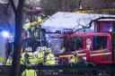 Bus crash scene at the exit to the Clyde Tunnel on the North side of Glasgow .Copyright Â© Wattie Cheungâ¦â¦29/4/18..First Use Only ,Editorial Use Only, All reproduction fees payable,No Syndication no Archiving.Â© WATTIE CHEUNG tel 07774 885266.em
