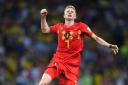 KAZAN, RUSSIA - JULY 06:  Kevin De Bruyne of Belgium celebrates following his sides victory in the 2018 FIFA World Cup Russia Quarter Final match between Brazil and Belgium at Kazan Arena on July 6, 2018 in Kazan, Russia.  (Photo by Shaun Botterill/Getty 
