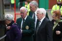 Former Celtic and Lisbon Lion players Bobby Lennox (left) and John Hughes (back, centre) at Celtic Park, Glasgow. PRESS ASSOCIATION Photo. Picture date: Wednesday May 8, 2019. See PA story SOCCER Chalmers. Photo credit should read: Andrew Milligan/PA Wire