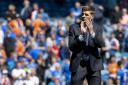 Rangers manager Steven Gerrard applauds the fans at full time on Sunday