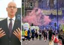 John Swinney has insisted all was done to prevent fans gathering in Glasgow