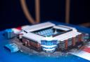 A special replica of the stadium has been created by David Resnik, inset, to honour Rangers’ 55th league title