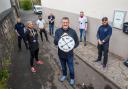 Staff and volunteers of former Community Champions award winner Men Matter Scotland pictured outside the hub in Drumchapel, Glasgow. Photograph by Colin Mearns