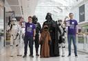 Darth Vader and his troopers were strolling around Braehead to mark Star Wars Day - by raising funds for sick kids in Glasgow.