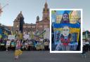 Huge crowds gathered in Glasgow to support Ukrainian refugees marking one year of war