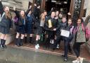 St Bernard's Primary pupils celebrate their win.
