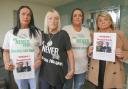 The Shearer family from Paisley from left, Debbie, mum Ann, Michelle and Mikki whose brother and son Gary is still missing in Lanzarote. STY  Pic Gordon Terris Herald & Times 6/5/23  PIX TIMES SCANS