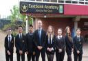 Jonathan Graham, headteacher, with pupils at Eastbank Academy