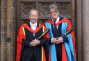 Bill Paterson and Paul Buchanan, receiving honorary degrees at the University of Glasgow