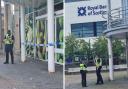 Police tape off area between Hamilton VUE and ASDA after assault