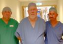 Tom Cumming [middle] has retired after over two decades at the NHS Golden Jubilee