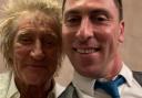Hoops daft Sir Rod Stewart poses with former Celtic captain Scott Brown