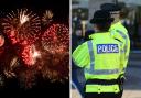 Generic image of fireworks and police