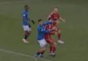 Connor Goldson appeared to catch Dante Polvara with his elbow