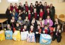 Children at Carmyle Primary, who raised money for a local foodbank