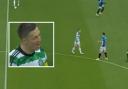 Callum McGregor has words with Tom Lawrence