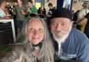 Judith and her husband at Hampden for the Metallica concert in June, where they had a 