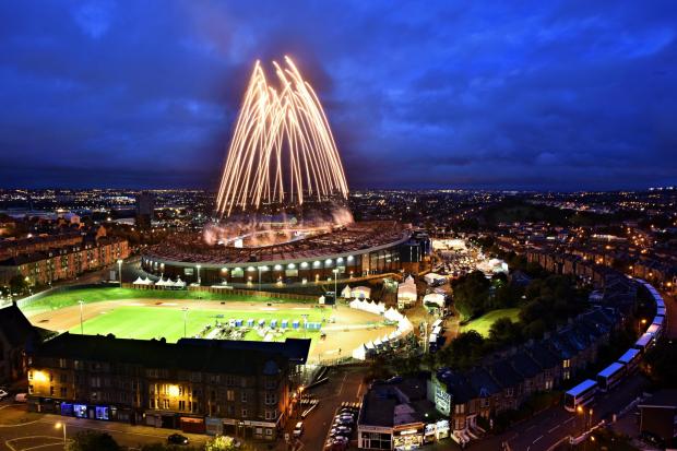 Glasgow Times: Fireworks go off from the roof of Hampden stadium during the closing ceremony to mark the end of the Glasgow 2014 Commonwealth Games seen by a global audience.