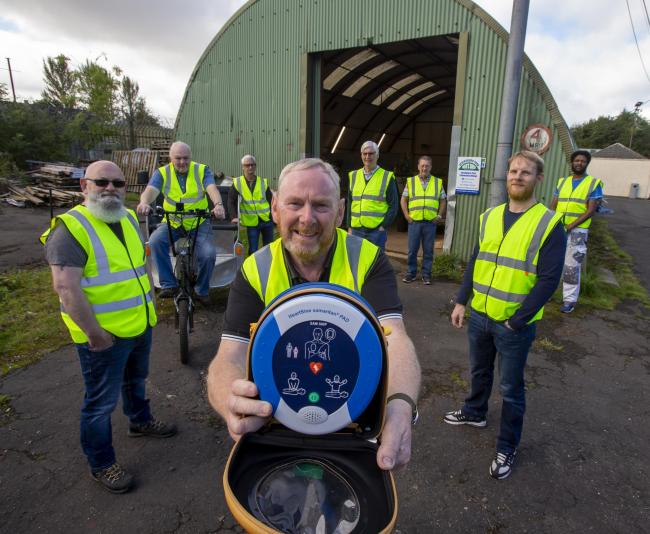 Springburn Park Men's Shed received one of 10 free defibrillators distributed across Scotland