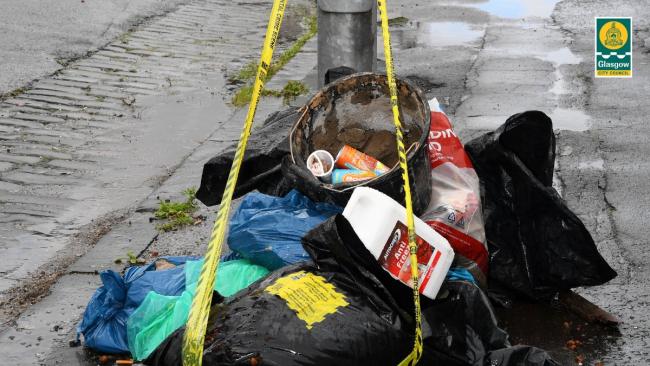 Glasgow businesses caught fly-tipping as council put 'crime scene' tape in place