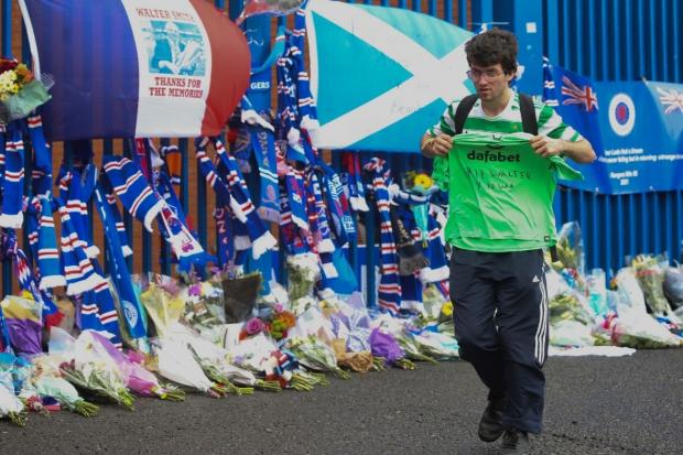 Glasgow Times: Tributes have been left at Ibrox today from both sides of the city 