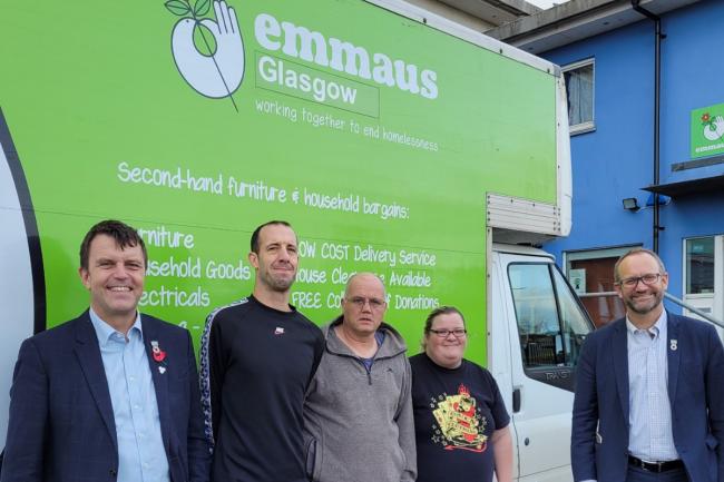 UN COP26 delegate visits recycling operations at Glasgow homeless charity