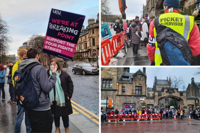 Lecturers of University of Glasgow protest for better pay and pension