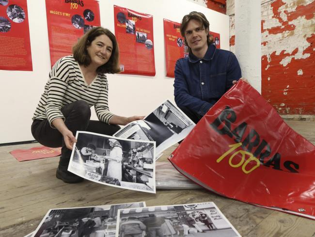 Jenny Hunter and Stephen Sheriff at the Pipe Factory in The Barras where an photo exhibition marking Barras 100 takes place saturday...Pic Gordon Terris Herald & Times..7/12/21.