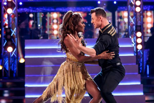 Glasgow Times: AJ Odudu and Kai Widdrington during the dress rehearsal for Saturday December 4's live show of BBC1's Strictly Come Dancing. Credit: BBC/PA