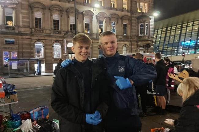 Teen footballers spend freezing night feeding homeless in Glasgow city centre