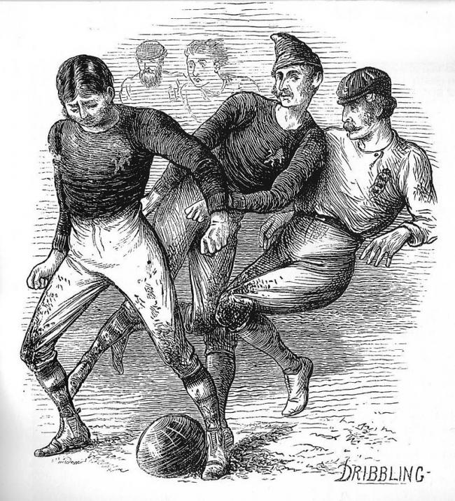 A sketch of action from the 1872 international match between Scotland and England which shows what football was like at the time. Pic: courtesy of James Bancroft