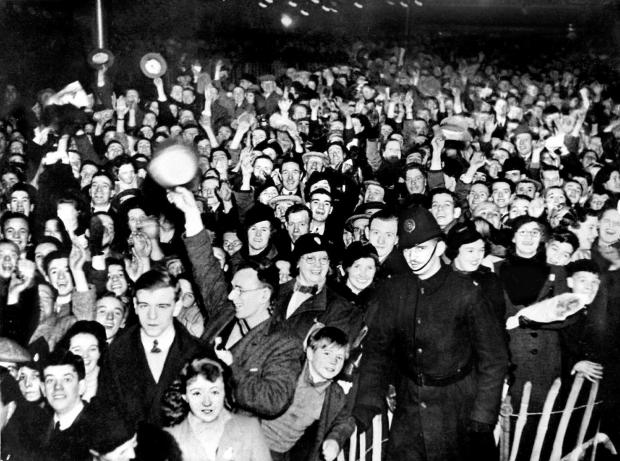 Glasgow Times: Crowds welcome the new year in George Square in 1939.