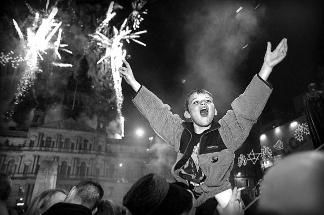One young reveller enjoys the Hogmanay party. Pic: Newsquest