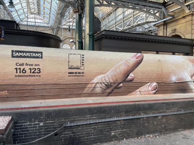 Glasgow Times: Breathing Space mural at Glasgow Central Station. Image from Network Rail.