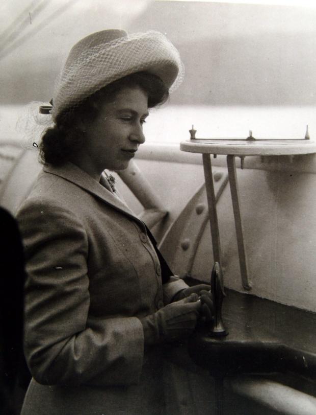 Glasgow Times: Princess Elizabeth, now the Queen, on board the Queen Elizabeth during its sea trials in the Firth of Clyde, 1946