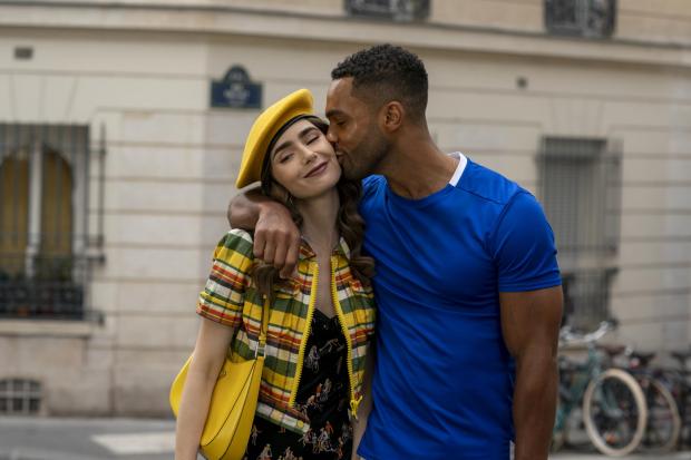 Glasgow Times: (Left to right) Lily Collins as Emily and Lucien Laviscount as Alfie. Credit: Netflix