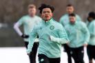 Reo Hatate in Celtic training