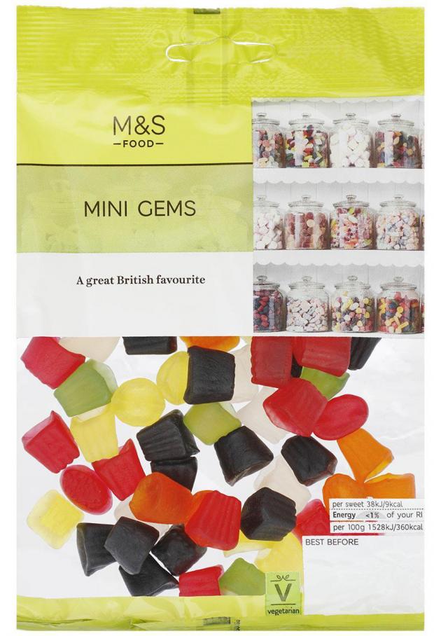 Glasgow Times: Undated handout photo issued by Marks and Spencer of a packet of Mini Gems. Marks and Spencer has changed the name of its popular Midget Gems sweet to avoid offending people with dwarfism rebranding its version of the confectionery as Mini Gems following a campaign by a disability academic. 